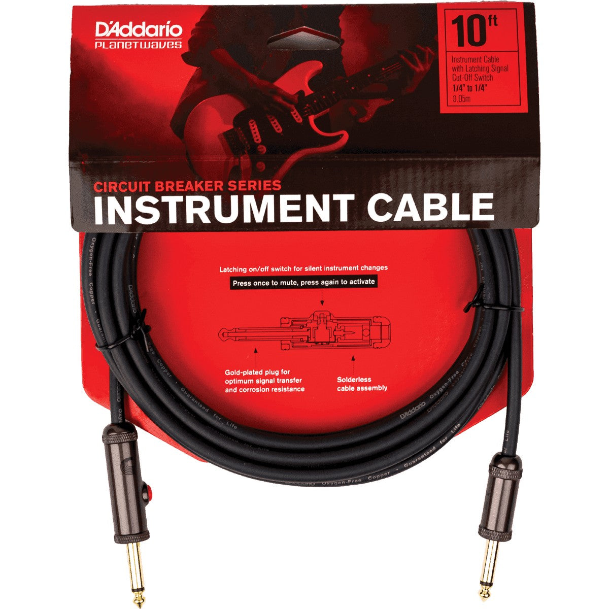Dây Cáp Kết Nối D'Addario Circuit Breaker Instrument Cable PW-AGL-Việt Music