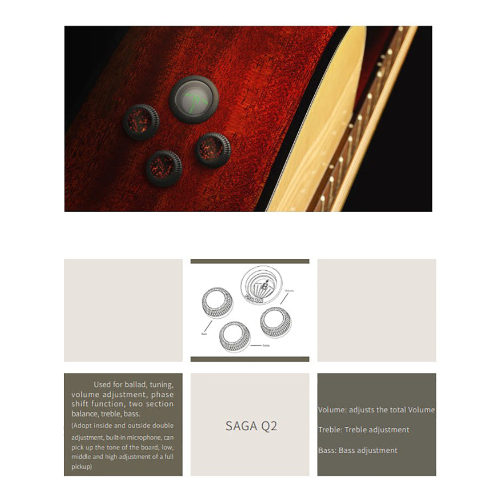 Đàn Guitar Saga A1GE Pro Acoustic