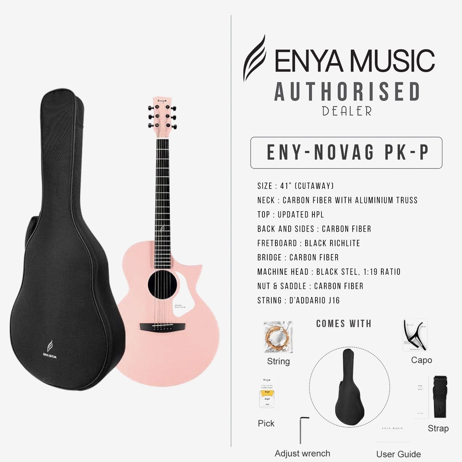 Đàn Guitar Acoustic Enya Nova G - Việt Music