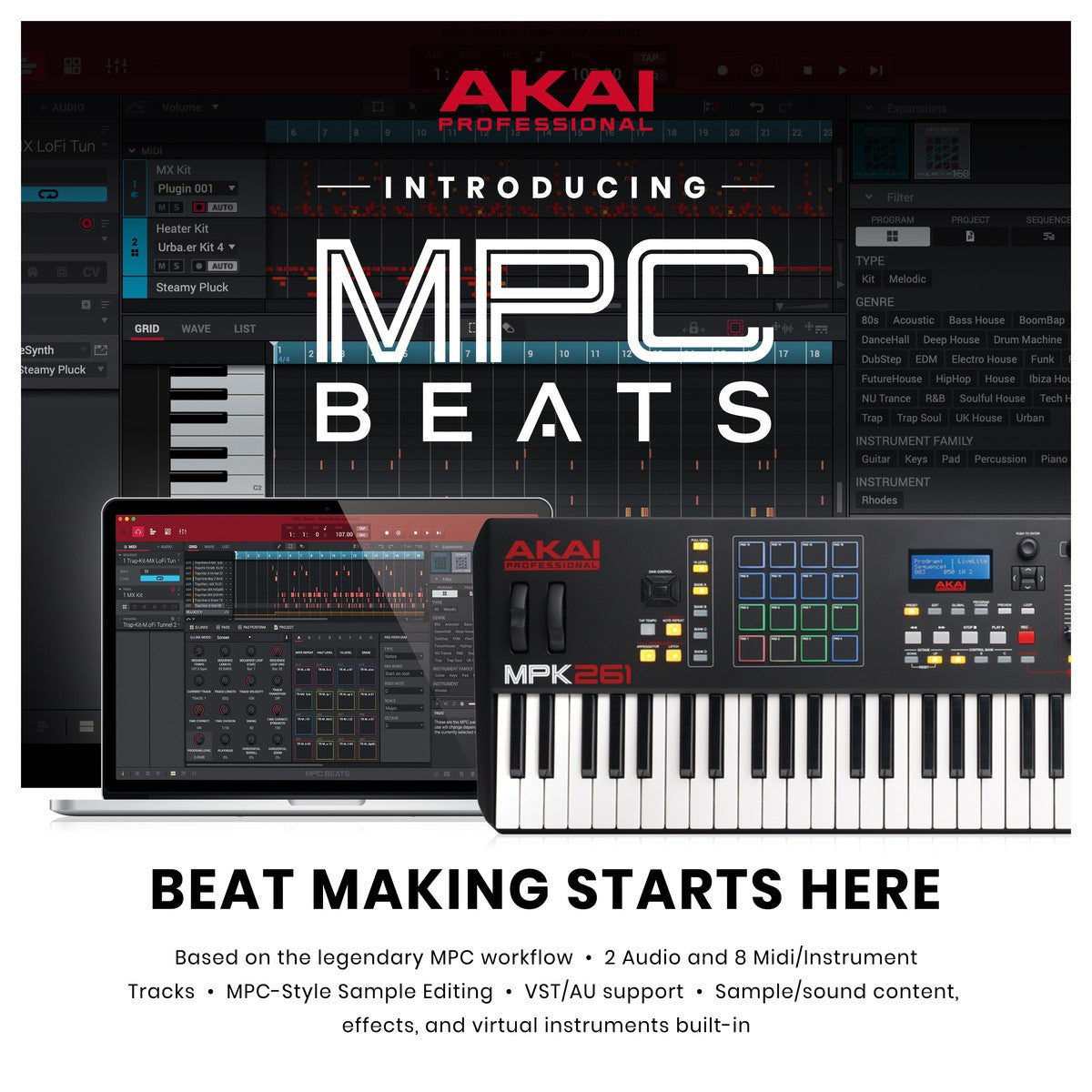 MIDI Keyboard Controller Akai Professional MPK261 - Việt Music